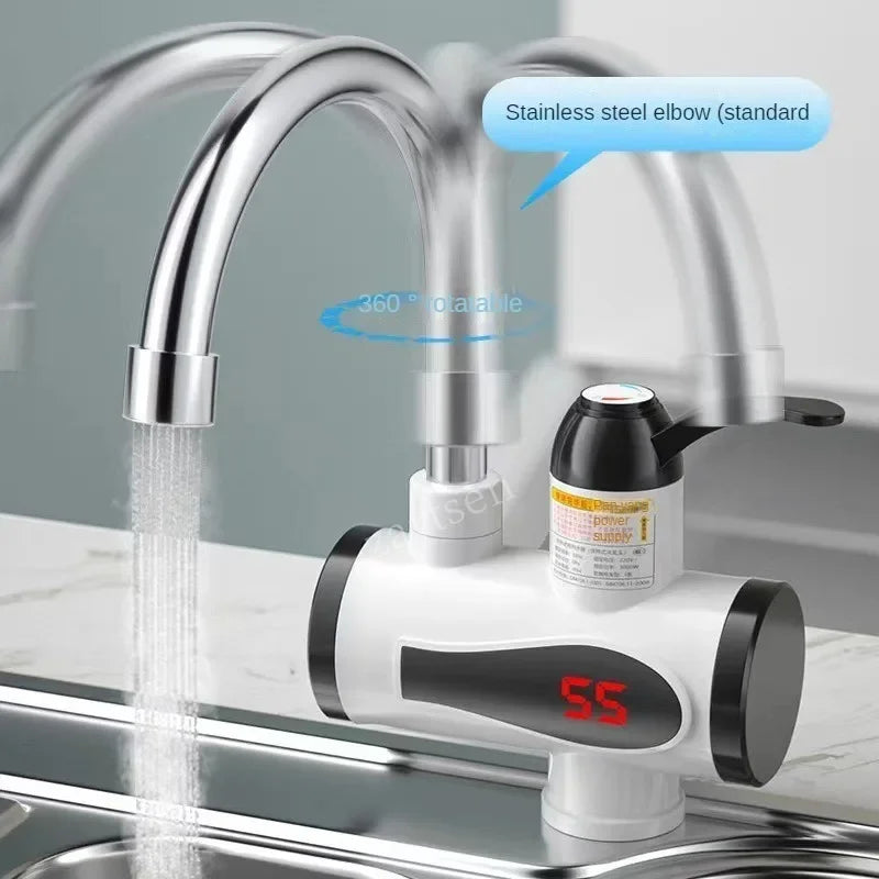 Calentador de agua eléctrico de cocina de 3000W, grifo de agua caliente instantáneo, grifo de calefacción en frío, calentador de agua instantáneo sin tanque