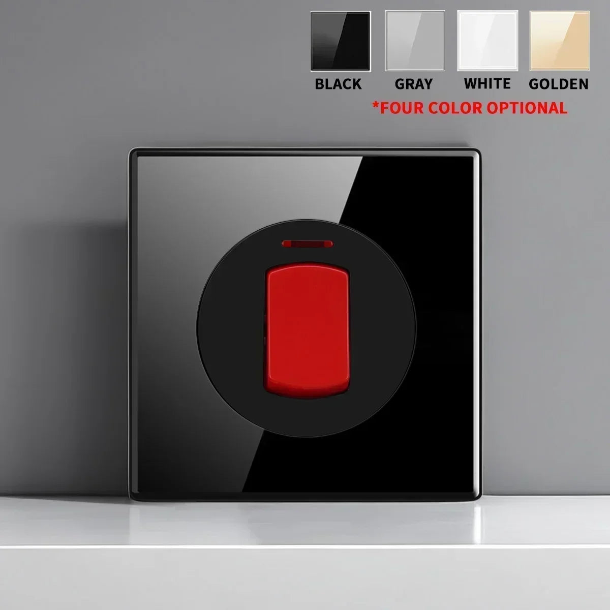 Enchufe de interruptor de vidrio templado estándar francés británico con luz indicadora, reinicio automático, 1, 2, 3, 4 entradas, tomas de Panel de pared, enchufe de 2usb