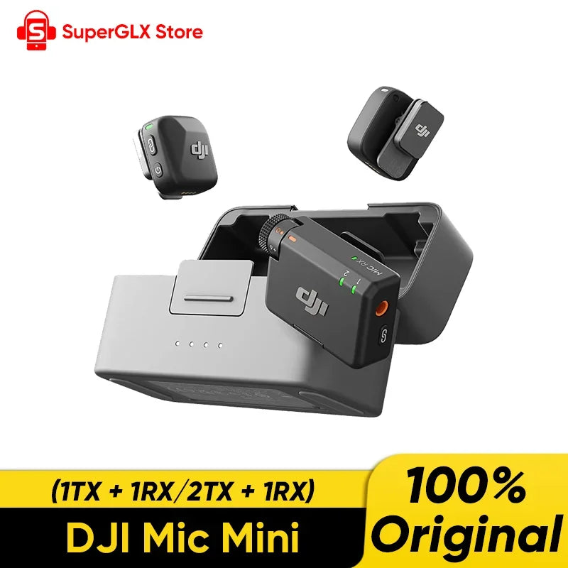 Nuevo Micrófono Inalámbrico DJI Mic Mini (2TX+1RX+Estuche de Carga) con Cancelación Inteligente de Ruido, Audio de Alta Calidad, Original de DJI