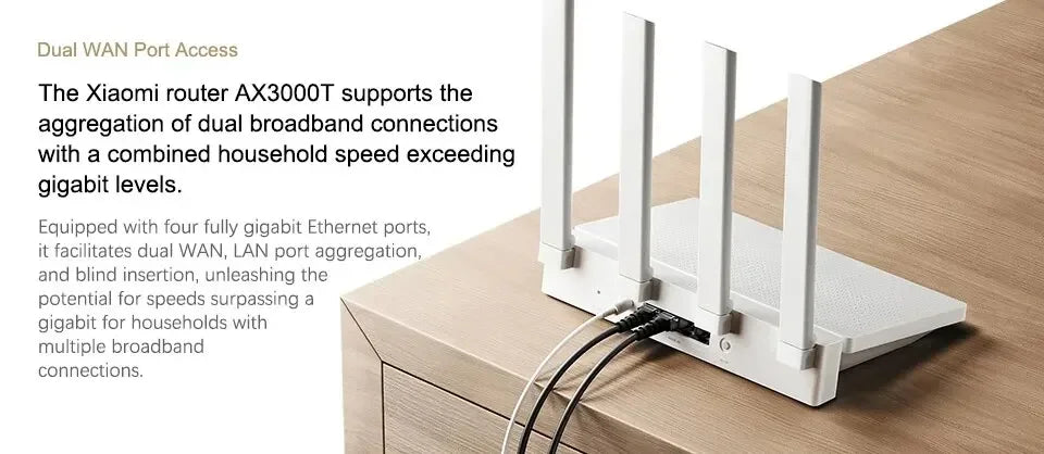 Xiaomi-enrutador AX3000T Original, 2,4 GHz, 5GHz, 1,3 GHz, CPU 2x2, 160MHz, WAN LAN, LED, conexión NFC para juegos de oficina en casa