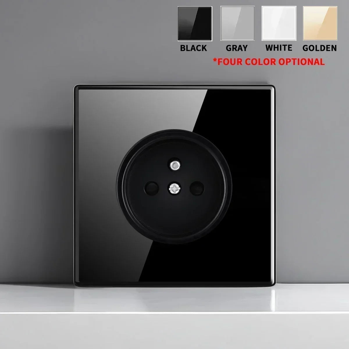 Enchufe de interruptor de vidrio templado estándar francés británico con luz indicadora, reinicio automático, 1, 2, 3, 4 entradas, tomas de Panel de pared, enchufe de 2usb