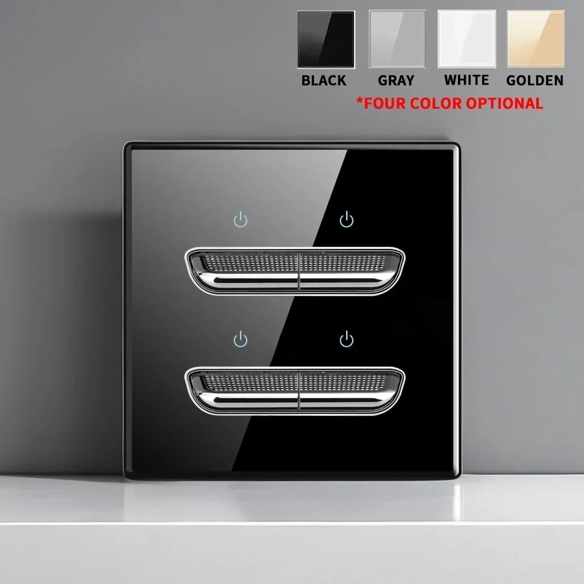 Enchufe de interruptor de vidrio templado estándar francés británico con luz indicadora, reinicio automático, 1, 2, 3, 4 entradas, tomas de Panel de pared, enchufe de 2usb
