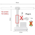 Lámpara de mesa de reloj LED recargable por USB, lámparas de escritorio regulables, 2 cabezales, rotación de 180 grados, protección ocular plegable, luces nocturnas de lectura de escritorio