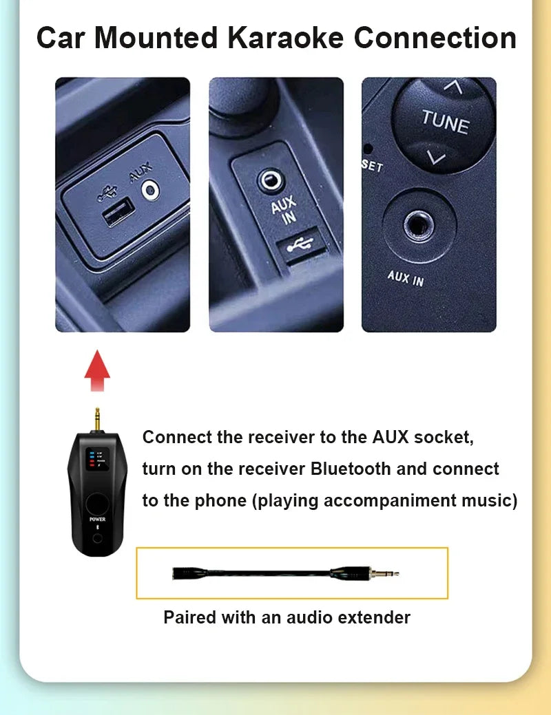 Micrófono de Karaoke dinámico de mano inalámbrico UHF, receptor Bluetooth, reverberación profesional en el hogar, micrófono de graves altos y bajos