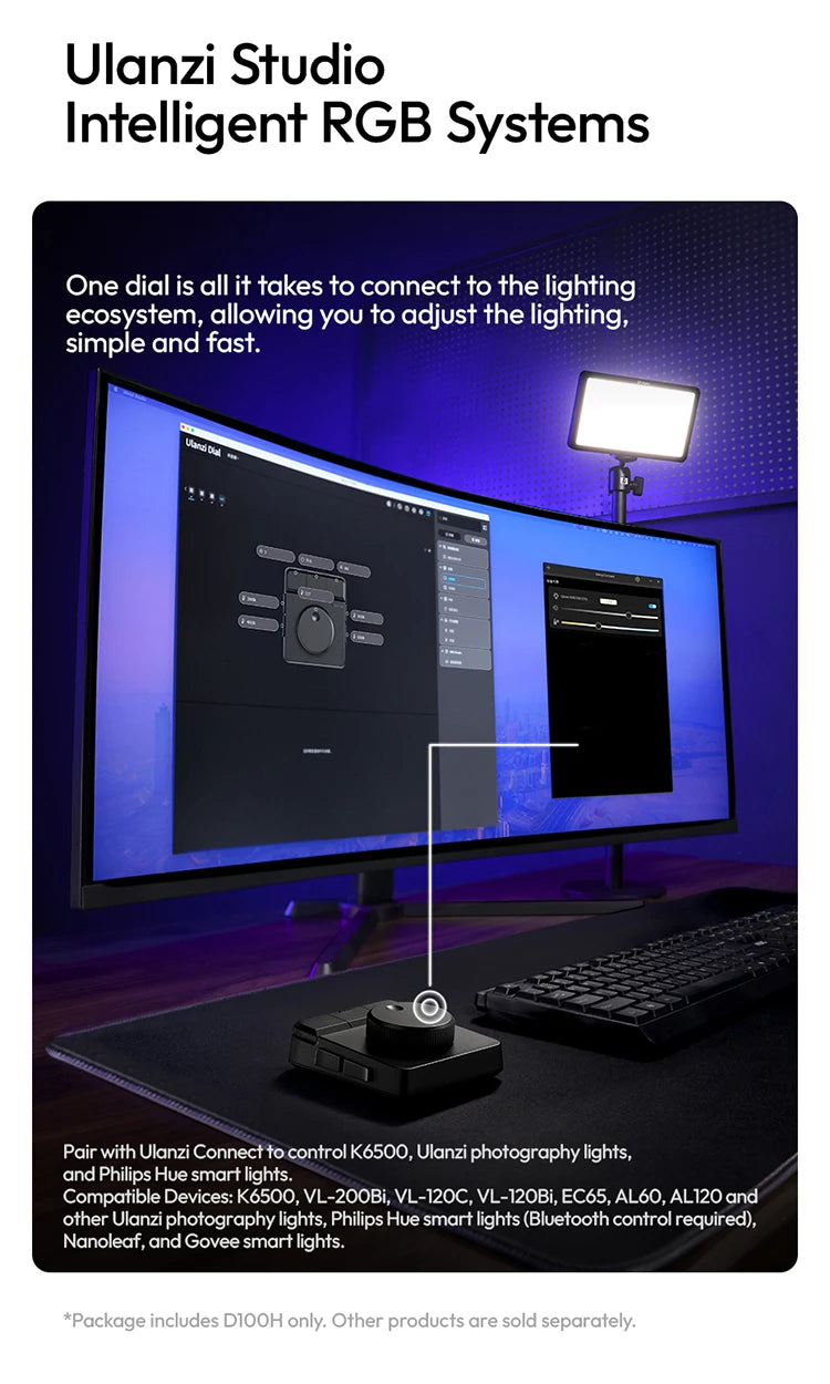 Controlador Creativo Ulanzi D100H, Asistente de Edición de Video para Youtube, Tiktok, PR, PS, Compatible con Bluetooth, Consola de Producción