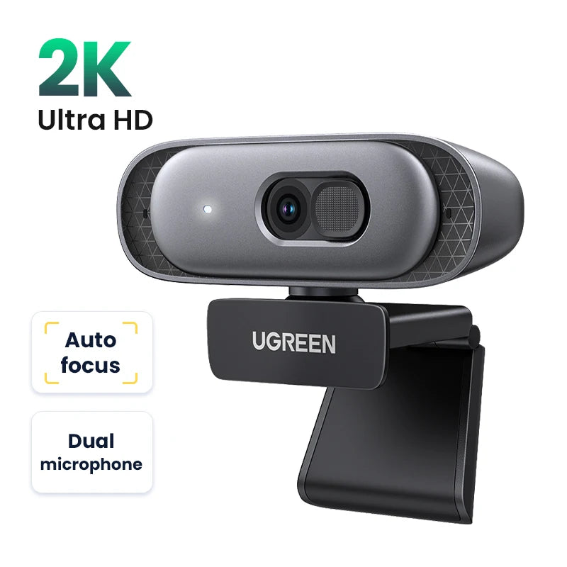 【RU】UGREEN USB 4K 2K 1080P HD Mini para micrófonos web duales para videollamadas de Youtube web cam