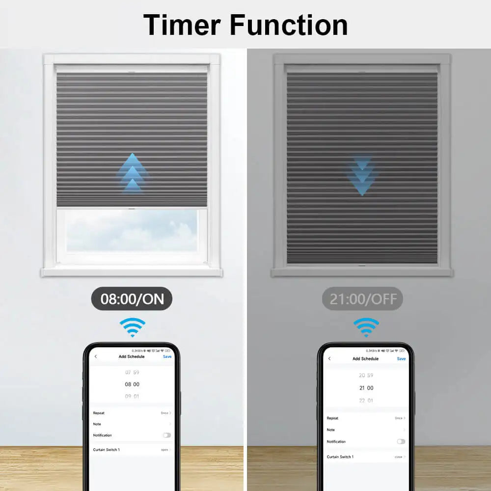 LoraTap-cortinas con WiFi, persiana enrollable, retroiluminación, aplicación remota Tuya Smart Life, Control por Google Home, voz Alexa