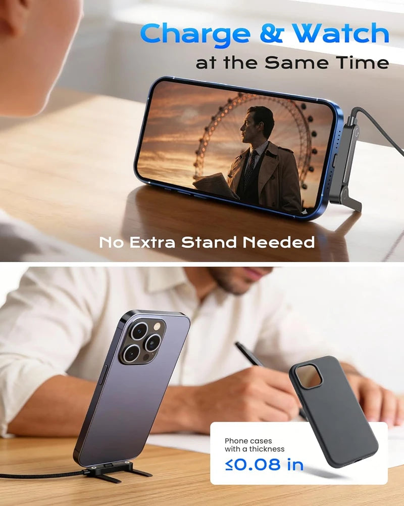 Cable de Carga Rápida de 240W con Soporte Plegable para Teléfono, para iPhone 16 17 Pro Max, Samsung, Mi, Laptop, Cargador PD Tipo-C, Cable de Datos para Juegos