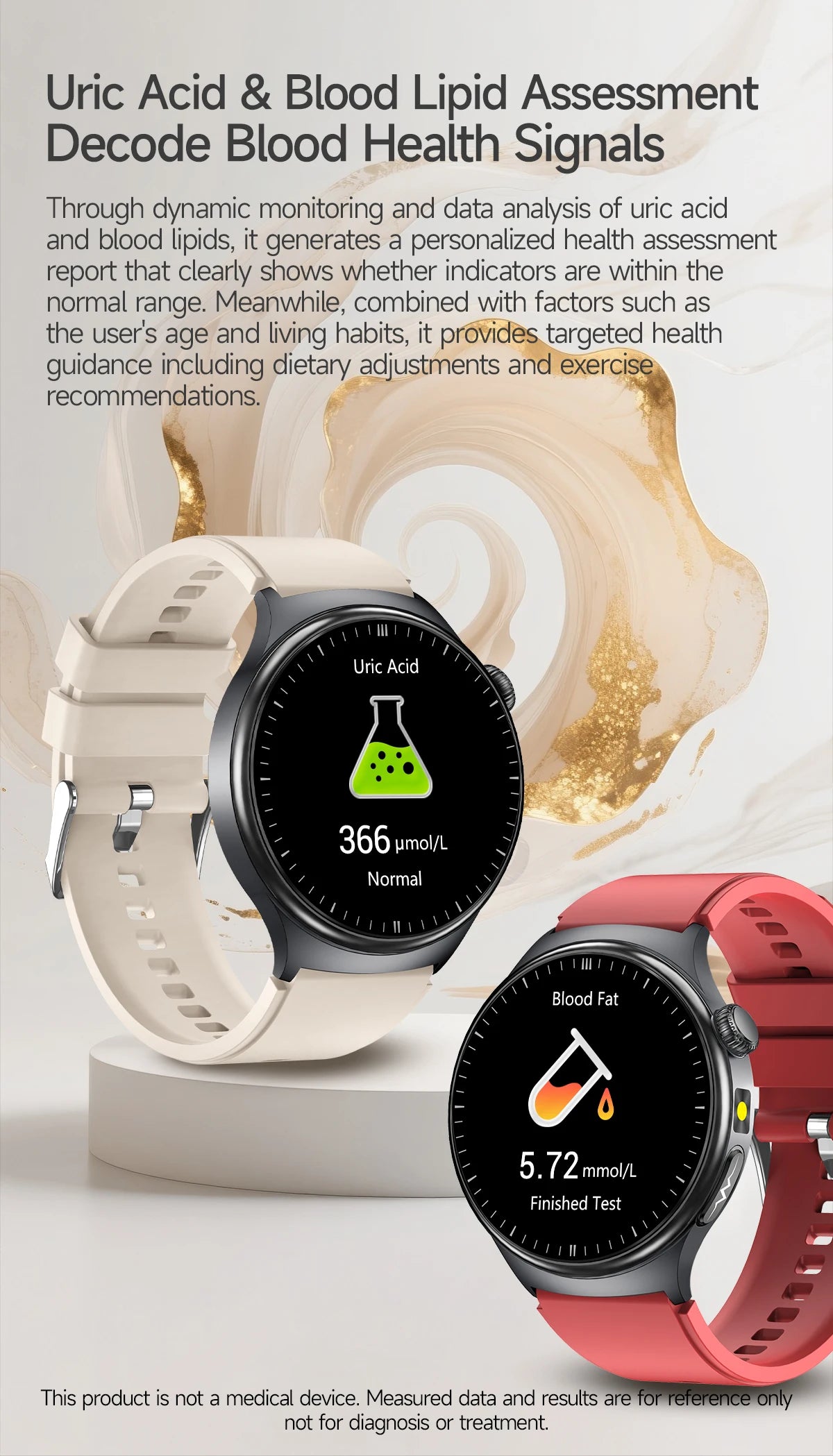 Reloj Inteligente 2026 con Diagnóstico Preciso de ECG, Medición de Grasa Corporal, Oxígeno en Sangre, Presión Arterial, Pantalla HD AMOLED, Llamadas, para Hombres y Mujeres