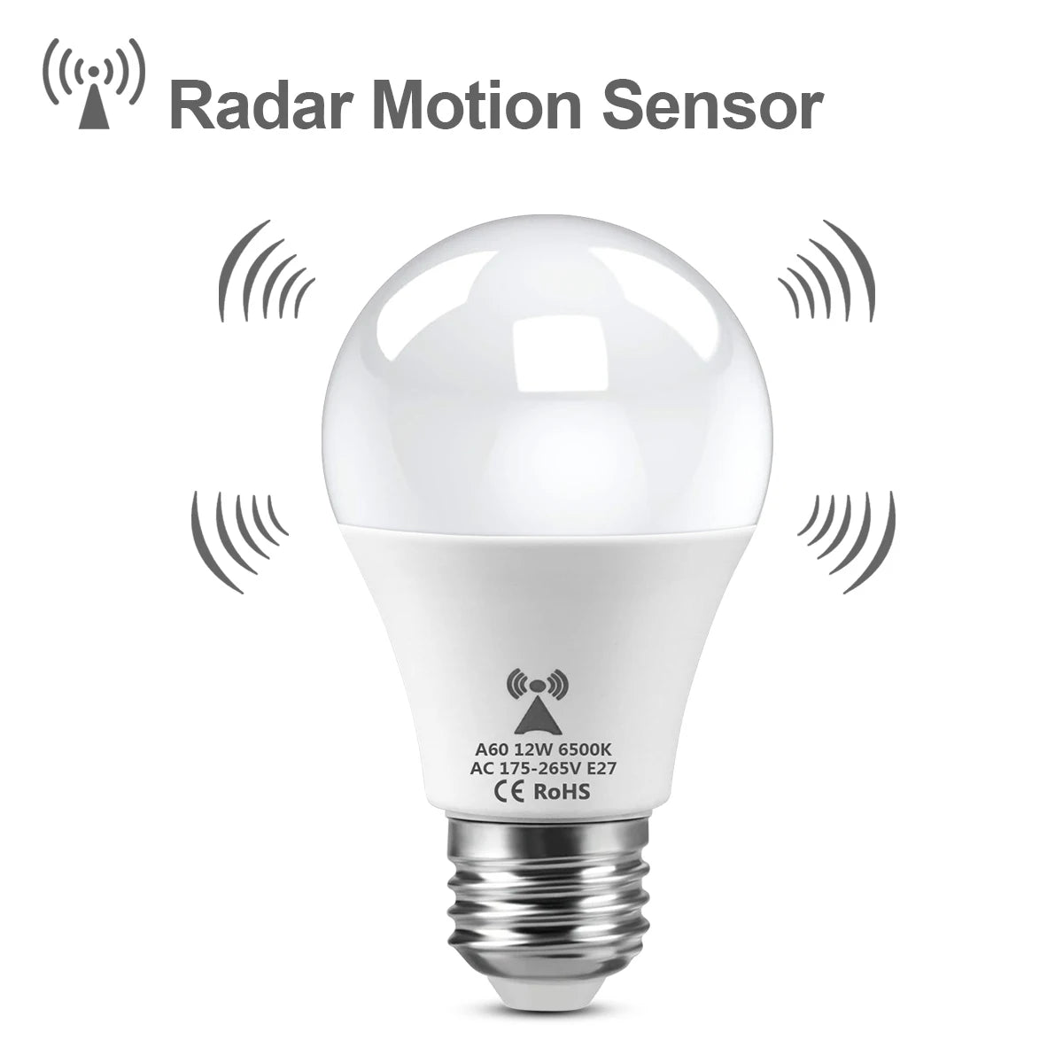 Bombilla LED de detección de Radar de microondas, 220V, E27, 12W, lámpara de inducción de movimiento, Radar incorporado/sensores de luz para escaleras del hogar
