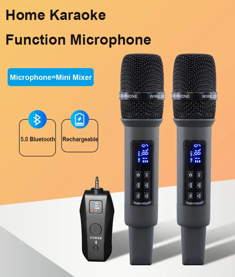 Micrófono de Karaoke dinámico de mano inalámbrico UHF, receptor Bluetooth, reverberación profesional en el hogar, micrófono de graves altos y bajos