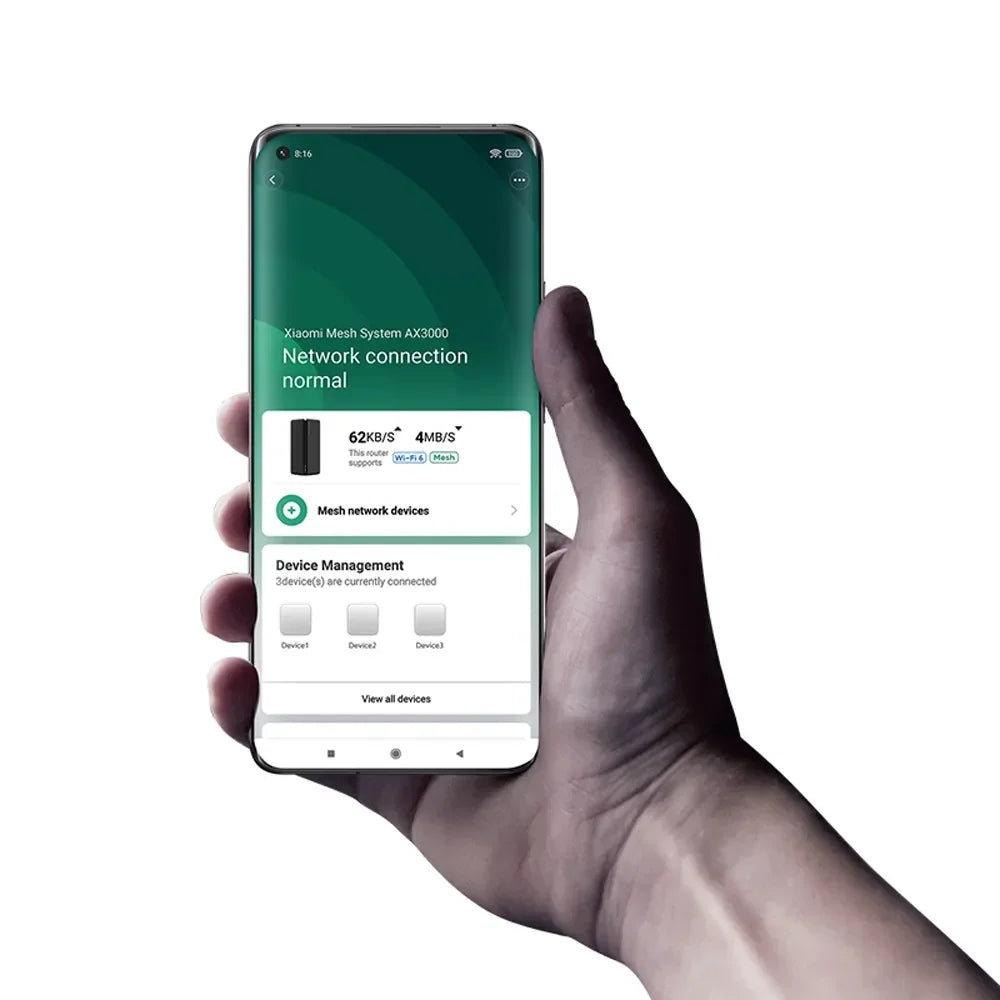 Sistema de Red Xiaomi AX3000 WiFi 6, Módem de 2976Mbps, Modo Punto de Acceso OFDMA, Amplificador de Señal, Extensor para Hogar Inteligente