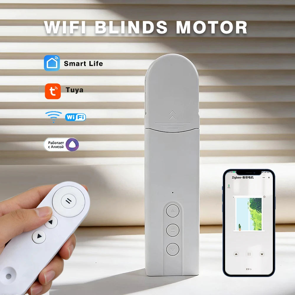 Motor Inteligente para Persianas Tuya WIFI Zigbee, Control Automático de Cortinas Eléctricas, Compatible con Alice, Alexa y Google Assistant