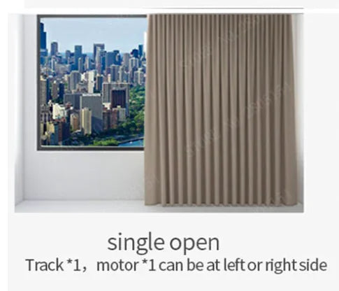 Sistema de Riel para Cortinas Inteligentes S Wave, Motor Compatible con Matter, Homekit, eWeLink y Asistente de Hogar Inteligente