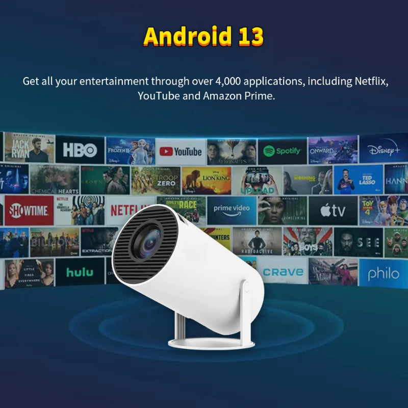 Proyector de juegos portátil original, consola de videojuegos retro inalámbrica, proyector 4k para cine en casa con Android 13, con Bluetooth y wifi.