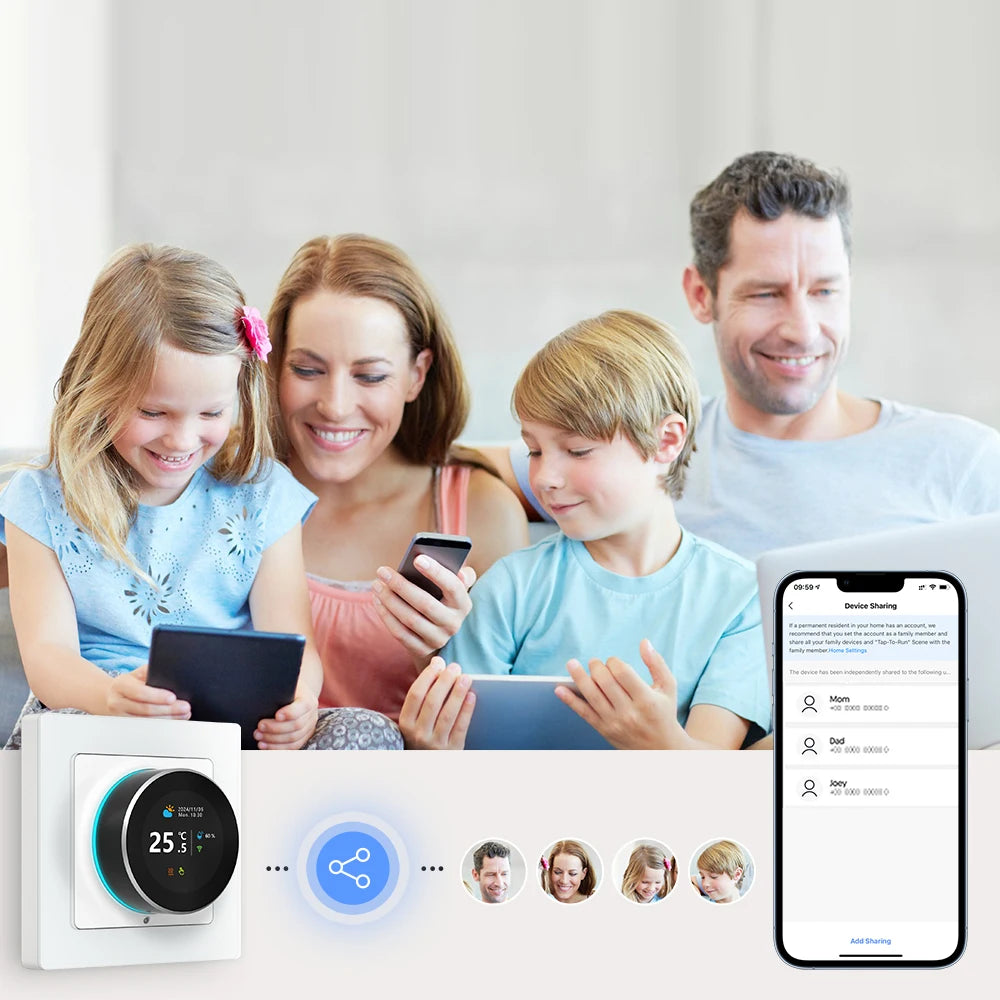 Termostato inteligente AVATTO con WiFi, controlador de temperatura para caldera de agua, gas y calefacción eléctrica, compatible con Tuya, Alexa y Google Home