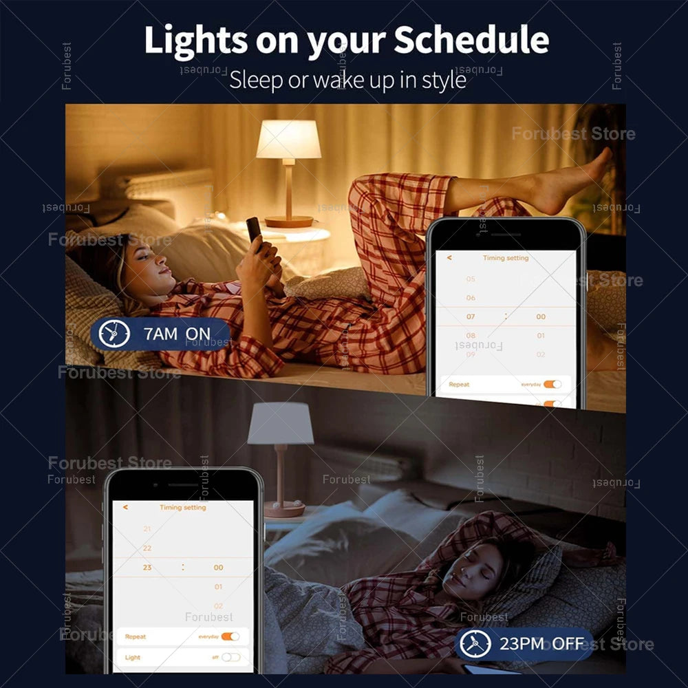 Bombilla LED inteligente Tuya E27 RGB CW 15W 20W WiFi Bluetooth lámpara Led decoración del hogar iluminación 220V 110V para Alexa Amazon Google Voice