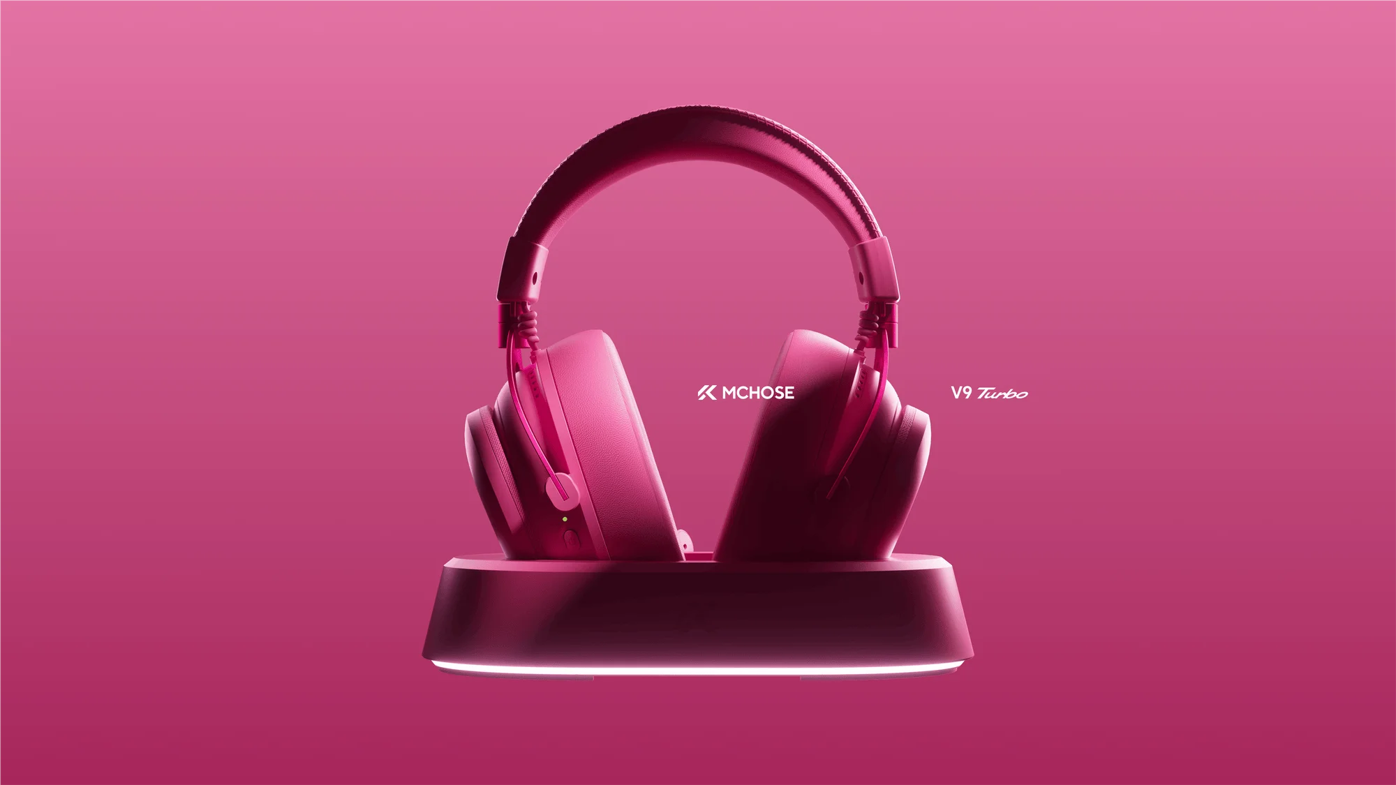Auriculares Inalámbricos para Juegos MCHOSE V9 Turbo + con Sonido Envolvente 7.1 de 60 mm, Auriculares Profesionales para Esports con Base de Carga RGB