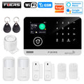 Sistema de alarma FUERS para el hogar TUYA WIFI inteligente GSM alarma de seguridad Host con Sensor de movimiento de puerta Tuya aplicación inteligente control trabajo Alexa