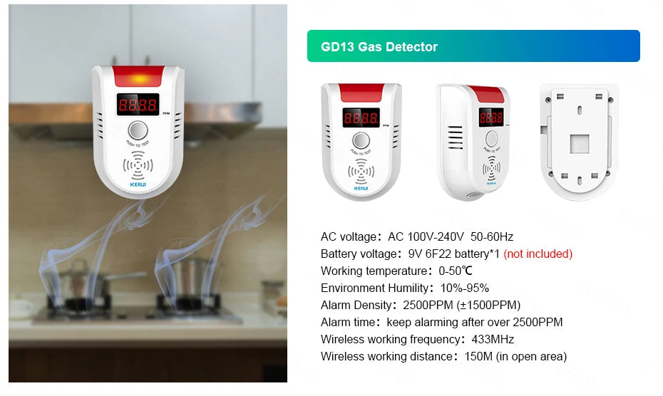 KERUI-Kit de alarma para el hogar, inalámbrico, WiFi, GSM, antirrobo, con pantalla táctil, aplicación Tuya Smart Life, sistema de alarma para protección de seguridad