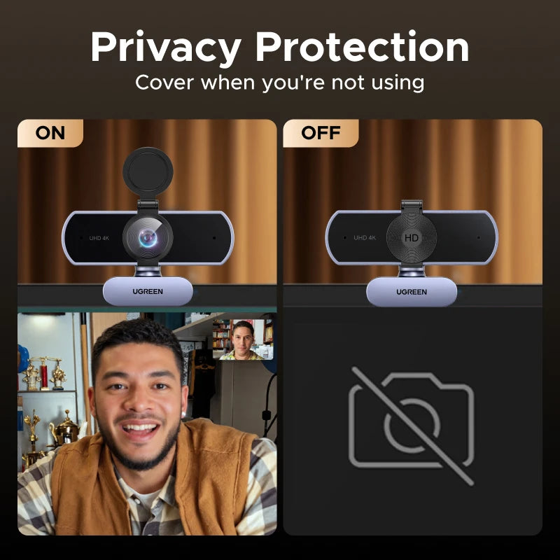 【RU】UGREEN USB 4K 2K 1080P HD Mini para micrófonos web duales para videollamadas de Youtube web cam