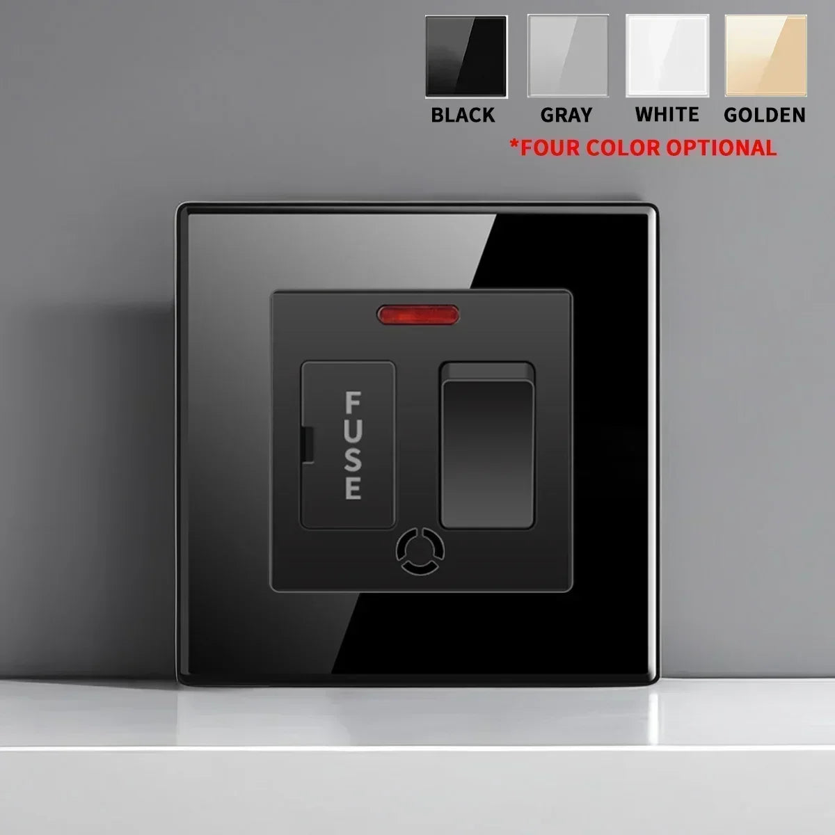 Enchufe de interruptor de vidrio templado estándar francés británico con luz indicadora, reinicio automático, 1, 2, 3, 4 entradas, tomas de Panel de pared, enchufe de 2usb