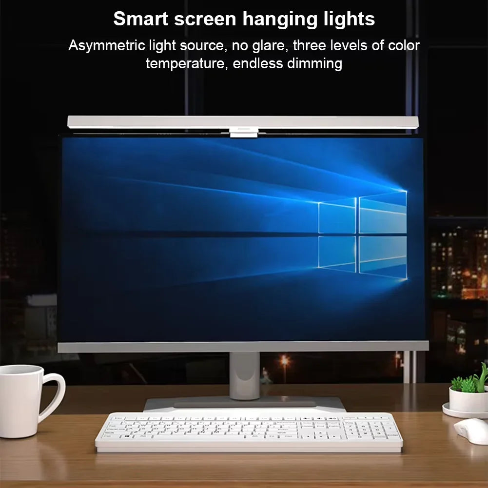 Lámpara de Escritorio USB HOMEFISH de 50cm con Barra de Luz para Monitor, Regulación Continua, Luz de Lectura Colgante para Mesa de Estudio