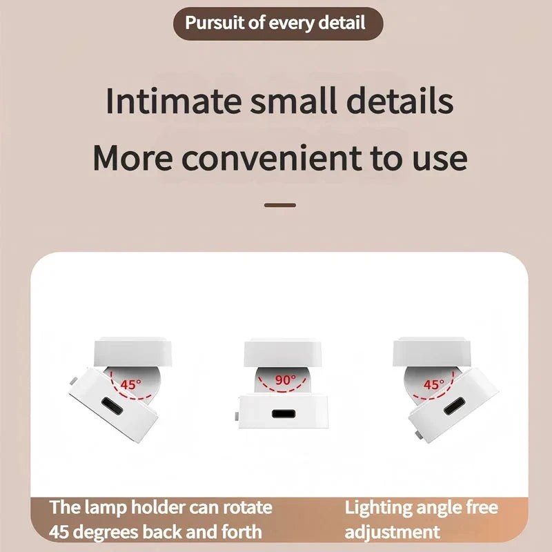 Lámpara de mesa táctil, lámpara de escritorio magnética, batería recargable integrada para gabinete de lectura, espejo, mesita de noche, luces nocturnas recargables