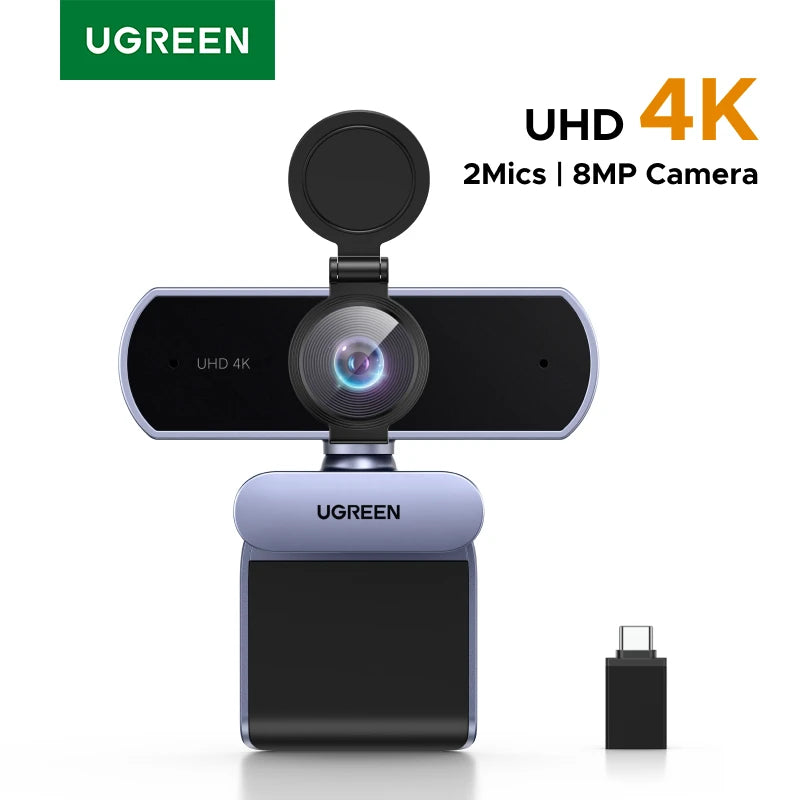 【RU】UGREEN USB 4K 2K 1080P HD Mini para micrófonos web duales para videollamadas de Youtube web cam