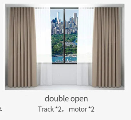 Sistema de Riel para Cortinas Inteligentes S Wave, Motor Compatible con Matter, Homekit, eWeLink y Asistente de Hogar Inteligente