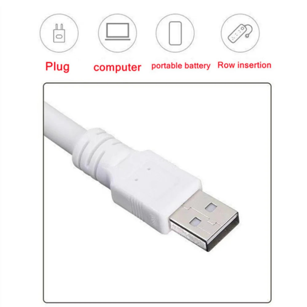 Lámpara portátil con enchufe directo USB, luz LED de noche para dormitorio, mesita de noche, protección ocular, estudio, lectura