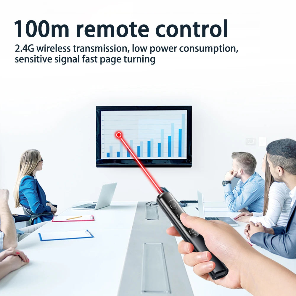 Controlador remoto inalámbrico S9 para presentador, proyector USB de 2,4 GHz, bolígrafo de luz roja para puntero de presentación Powerpoint Slide Advancer
