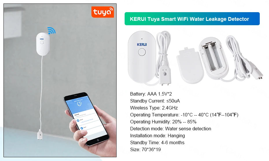 KERUI-Kit de alarma para el hogar, inalámbrico, WiFi, GSM, antirrobo, con pantalla táctil, aplicación Tuya Smart Life, sistema de alarma para protección de seguridad