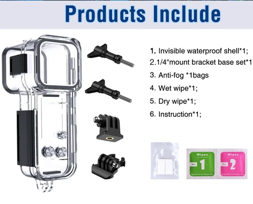 Para DJI Osmo Pocket 3 40m carcasa impermeable subacuática funda de buceo carcasa protectora accesorios fotográficos para cámara