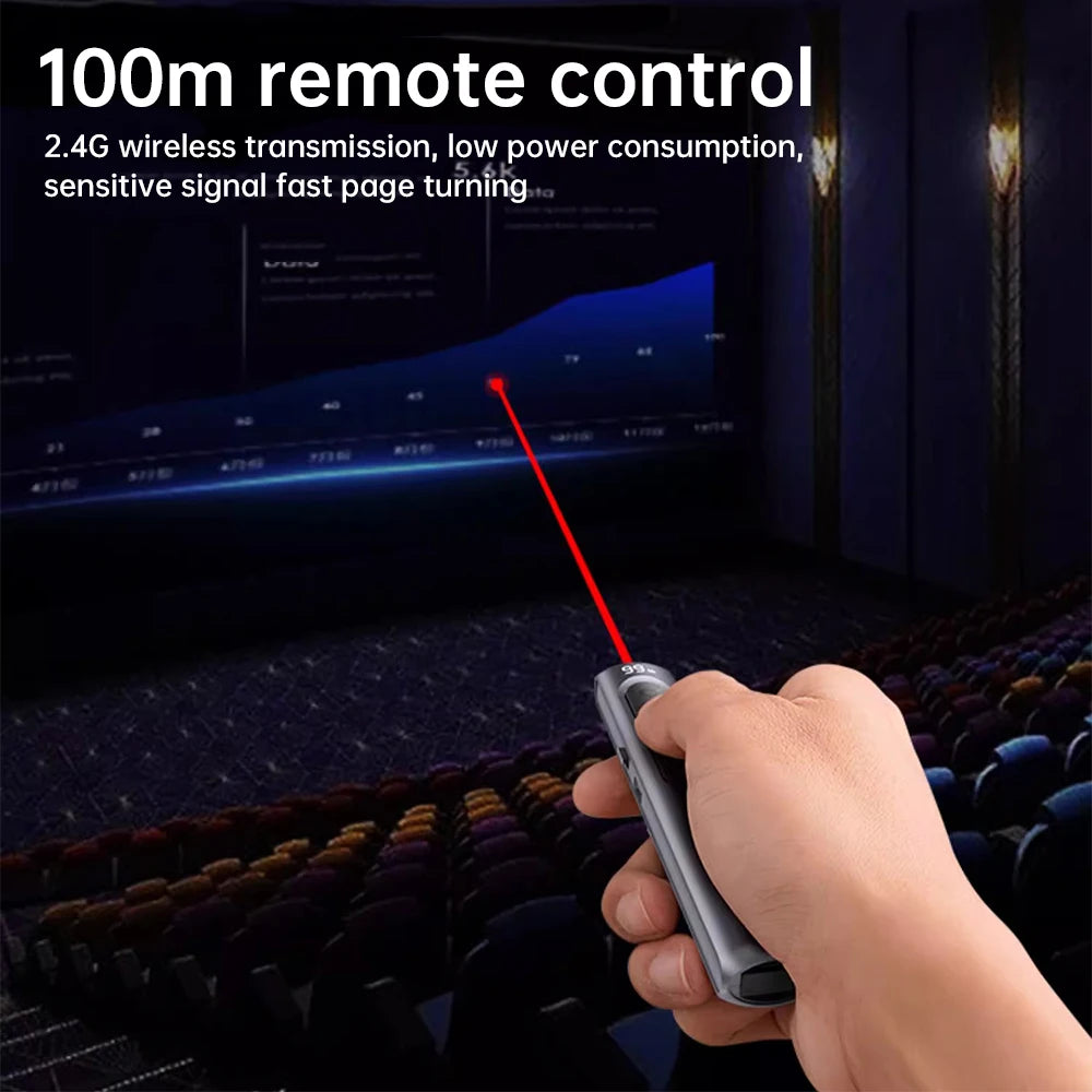 Bolígrafo Powerpoint, Clicker de presentación inalámbrico, bolígrafo de Control remoto recargable tipo C para proyector de enseñanza de oficina, presentador PPT