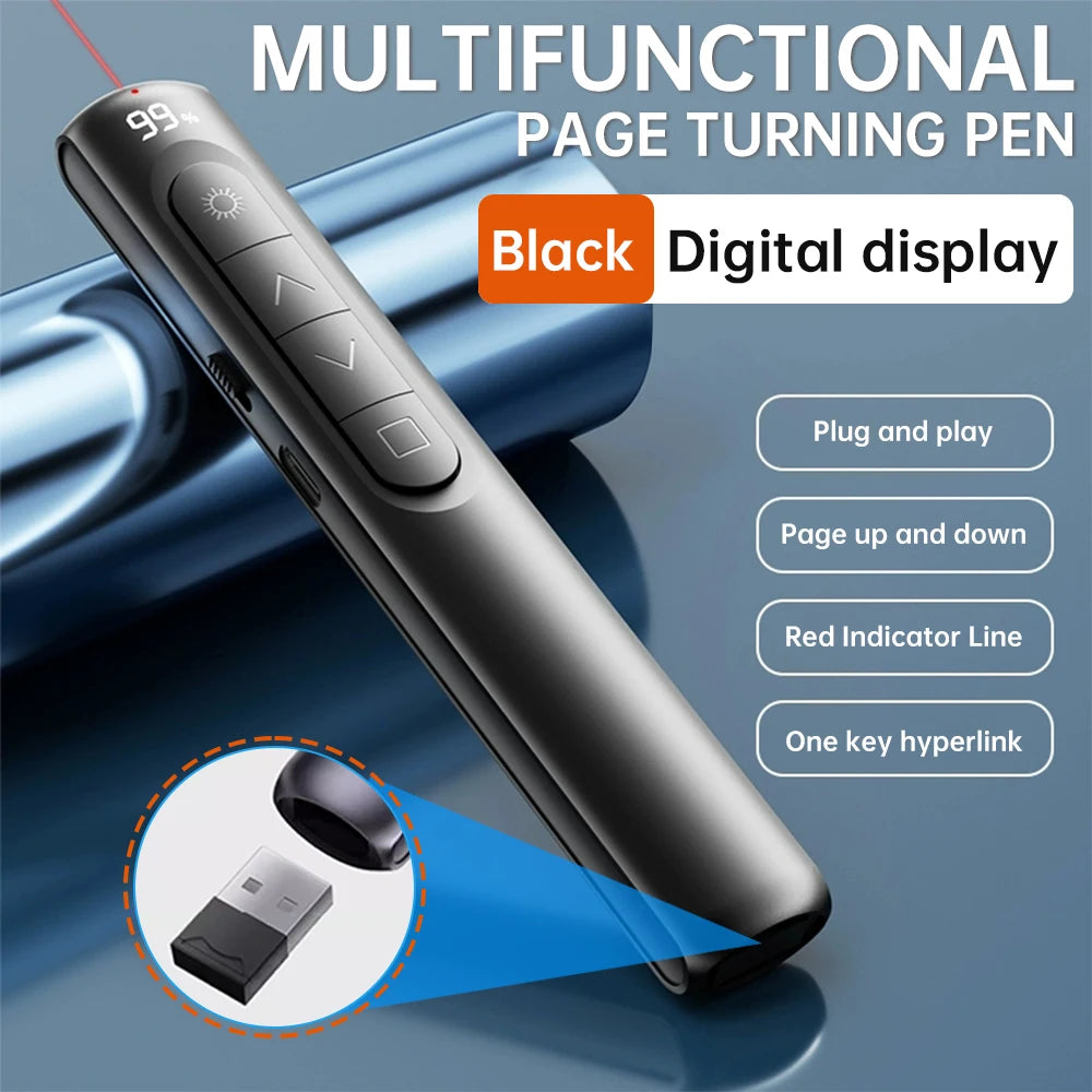 Bolígrafo Powerpoint, Clicker de presentación inalámbrico, bolígrafo de Control remoto recargable tipo C para proyector de enseñanza de oficina, presentador PPT