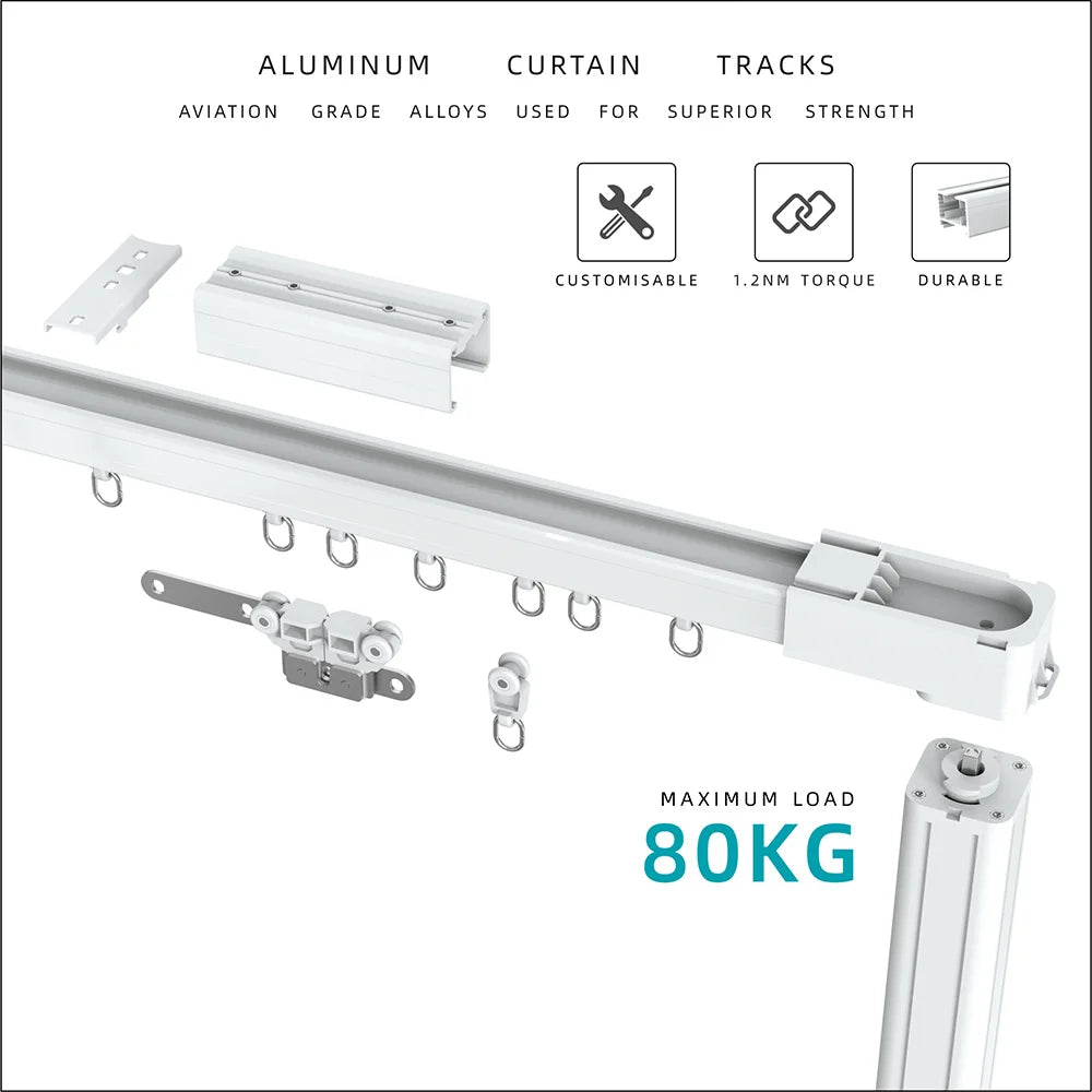 Kit de cortina inteligente Diy automático, sistema con controlador de cortina inteligente Tuya Wifi, Control remoto y pistas de riel eléctrico motorizado Alexa