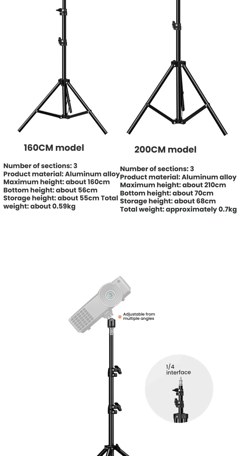 Soporte de Trípode Plegable PHONEPACE - Base Estable y Duradera para Proyector, Cámara, Teléfono Móvil, Computadora Portátil