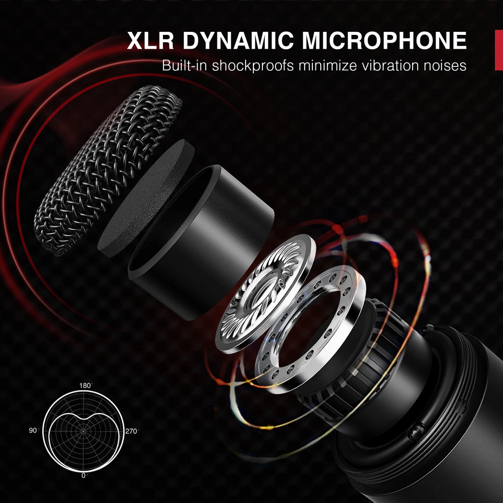 Micrófono dinámico FIFINE XLR, micrófono de Podcast Vocal con patrón cardioide, micrófono de Metal para transmisión/tubar/grabación de vídeo, K669D