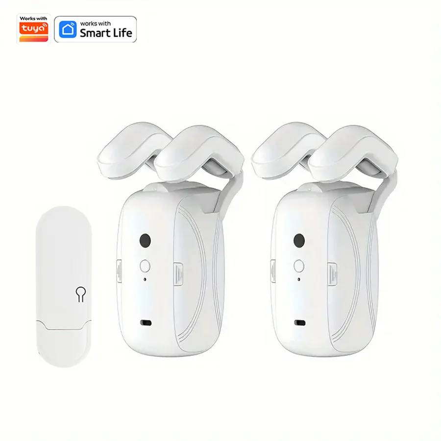 Robot de cortina WiFi inteligente con puerta de enlace Wi-Fi, Control de aplicación remota, arranque manual de apertura automática, Compatible con Alexa, 1/2 Uds.