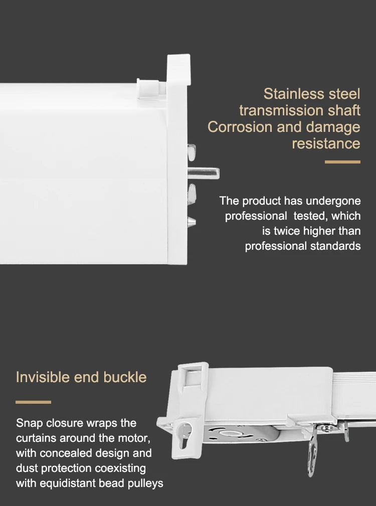 Sistema de Riel para Cortinas Inteligentes S Wave, Motor Compatible con Matter, Homekit, eWeLink y Asistente de Hogar Inteligente