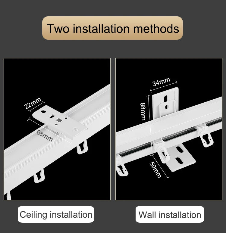 Sistema de Riel para Cortinas Inteligentes S Wave, Motor Compatible con Matter, Homekit, eWeLink y Asistente de Hogar Inteligente