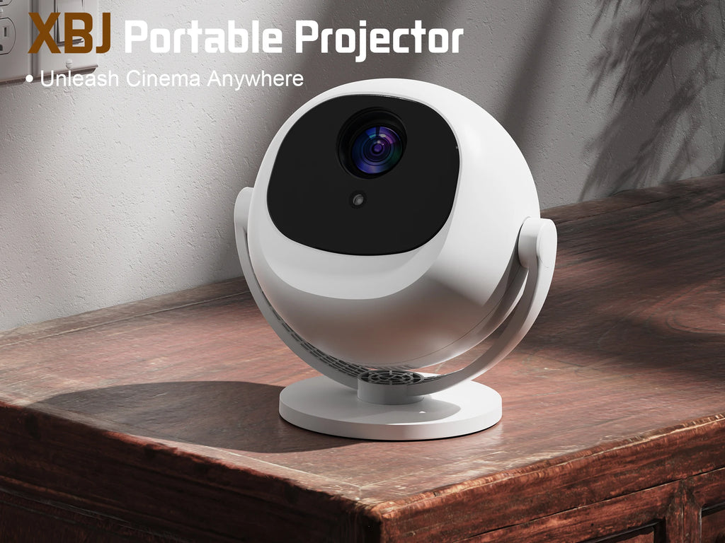 Proyector esférico de cine en casa 4K XBJ, Android WiFi 6 BT 5.0 Auto Keystone 360 °   Proyector de vídeo portátil de rotación para exteriores
