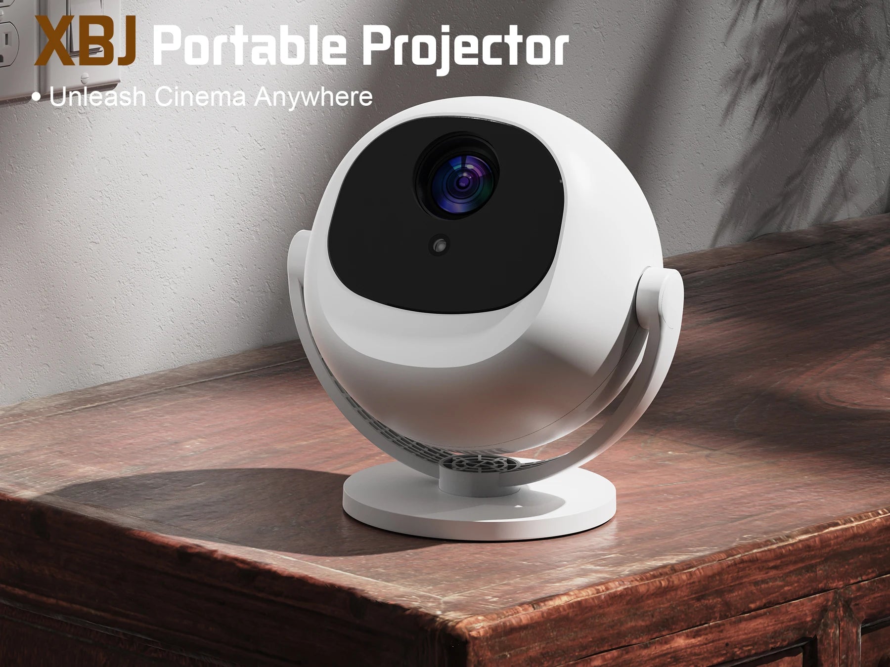 Proyector esférico de cine en casa 4K XBJ, Android WiFi 6 BT 5.0 Auto Keystone 360 °   Proyector de vídeo portátil de rotación para exteriores