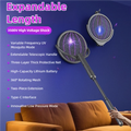 Raqueta Eléctrica Retráctil para Mosquitos TINSOL, Recargable, con Cabezal Giratorio, Mata Mosquitos de Doble Uso para Interiores y Exteriores