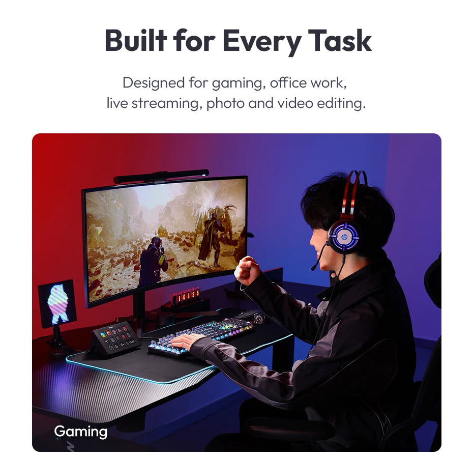 Teclado Ulanzi D200 Stream Deck 13 teclas LCD, todos personalizables para juegos, transmisión en vivo, creación de contenido de oficina, YouTube