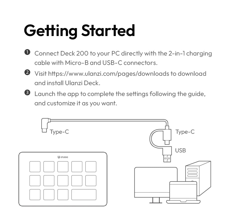 Consola de producción Ulanzi D200 y controlador de estudio para juegos/oficina/grabación de vida/creación de construcciones Youtube Tiktok