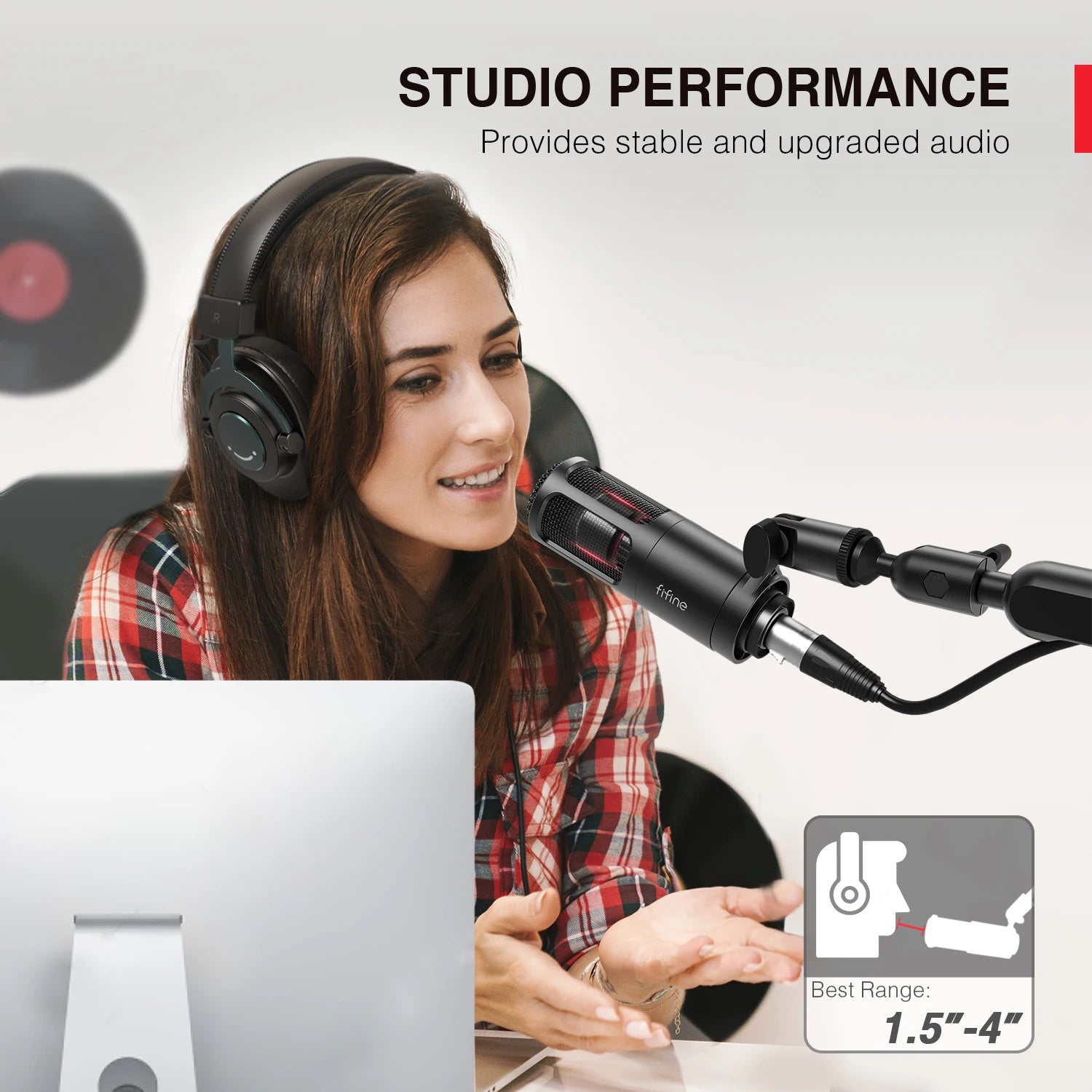 Micrófono dinámico FIFINE XLR, micrófono de Podcast Vocal con patrón cardioide, micrófono de Metal para transmisión/tubar/grabación de vídeo, K669D