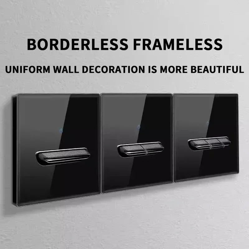 Enchufe de interruptor de vidrio templado estándar francés británico con luz indicadora, reinicio automático, 1, 2, 3, 4 entradas, tomas de Panel de pared, enchufe de 2usb