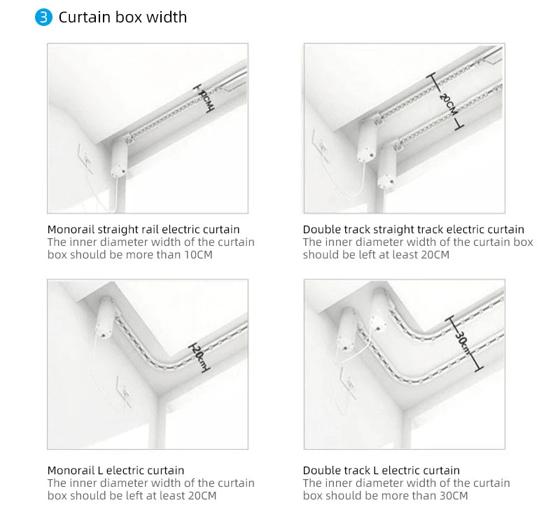 Sistema de Riel para Cortinas Inteligentes S Wave, Motor Compatible con Matter, Homekit, eWeLink y Asistente de Hogar Inteligente